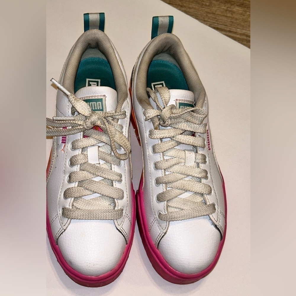 PUMA Mayze Daybreak "White/Pink" G​rade School Girls' Shoes - Picture 5 of 13